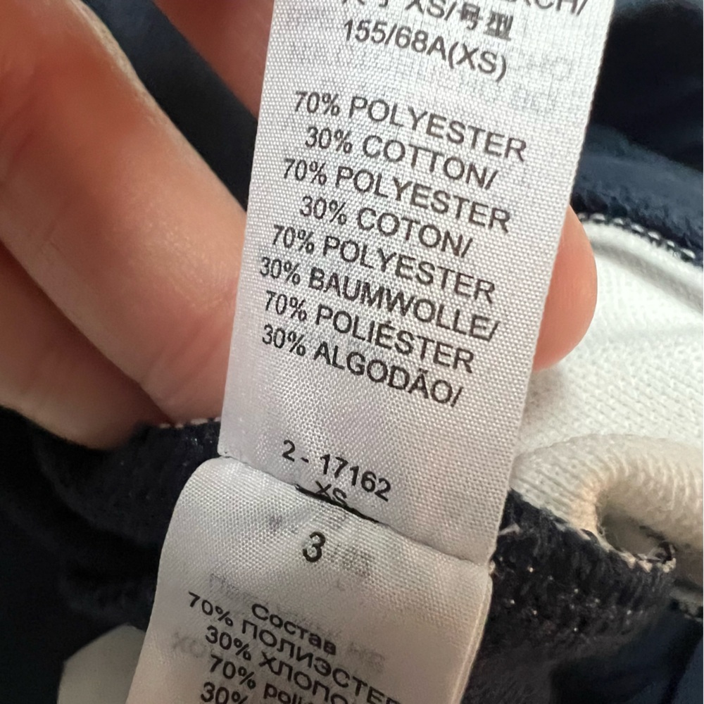 Tory Burch Sport Sweatpants Women XS Blue White Athleisure Track Pants Ankle Zip - Picture 8 of 10